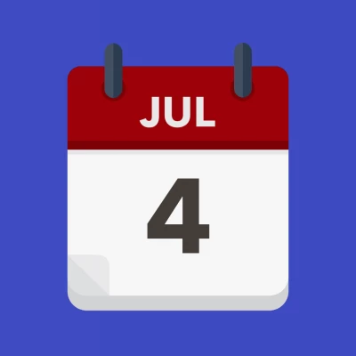 Calendar icon showing 4th July