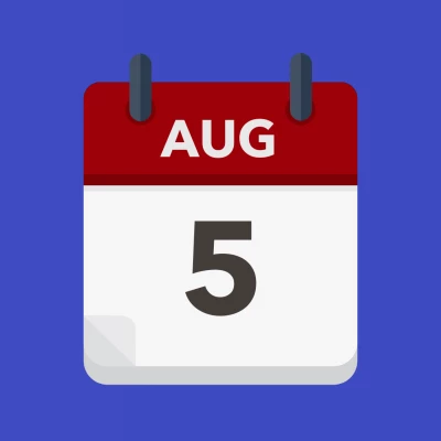 Calendar icon showing 5th August
