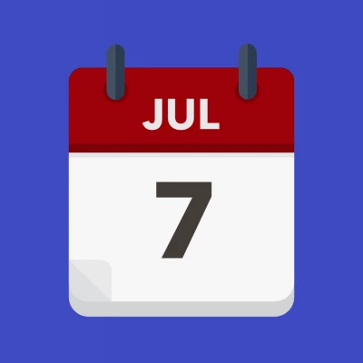 Calendar icon showing 7th July