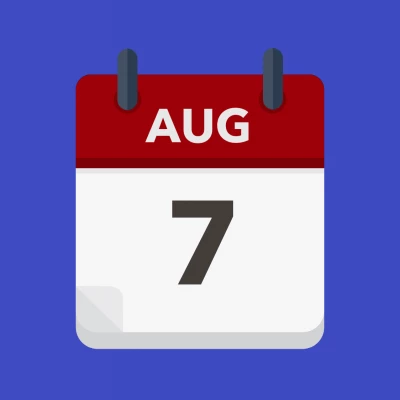 Calendar icon showing 7th August