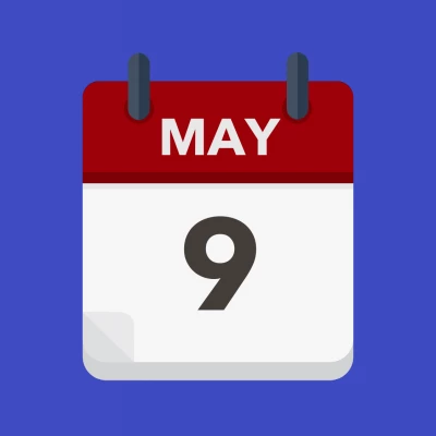 Calendar icon showing 9th May