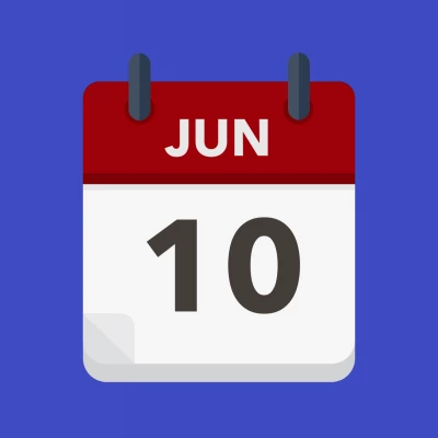 Calendar icon showing 10th June