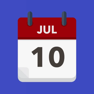 Calendar icon showing 10th July