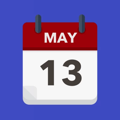 Calendar icon showing 13th May
