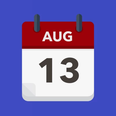 Calendar icon showing 13th August