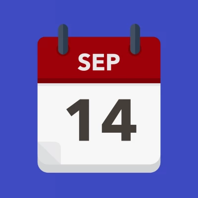 Calendar icon showing 14th September