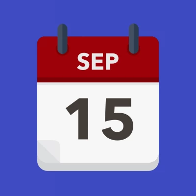Calendar icon showing 15th September