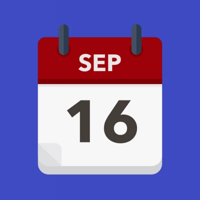 Calendar icon showing 16th September