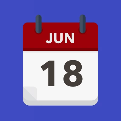 Calendar icon showing 18th June