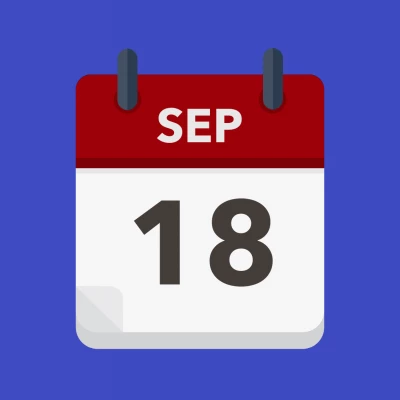 Calendar icon showing 18th September