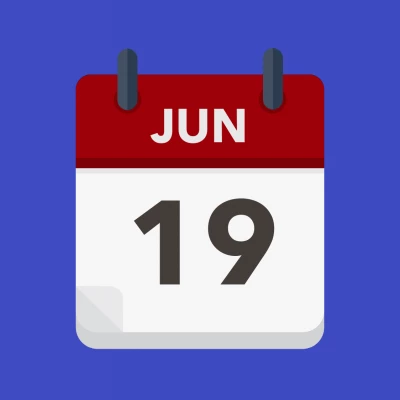 Calendar icon showing 19th June