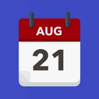 Calendar icon showing 21st August