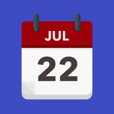 Calendar icon showing 22nd July