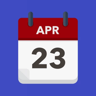 Calendar icon showing 23rd April