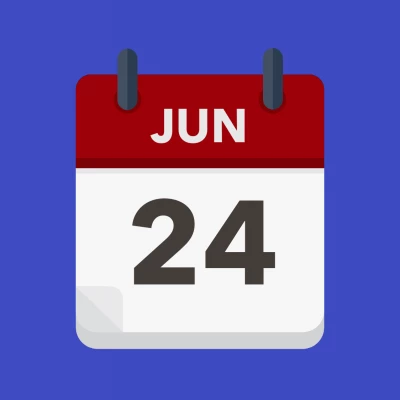 Calendar icon showing 24th June