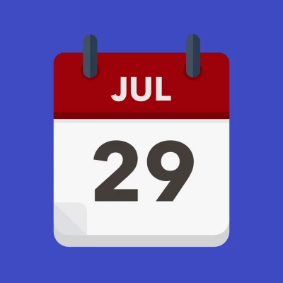 Calendar icon showing 29th July