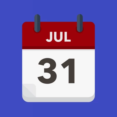 Calendar icon showing 31st July